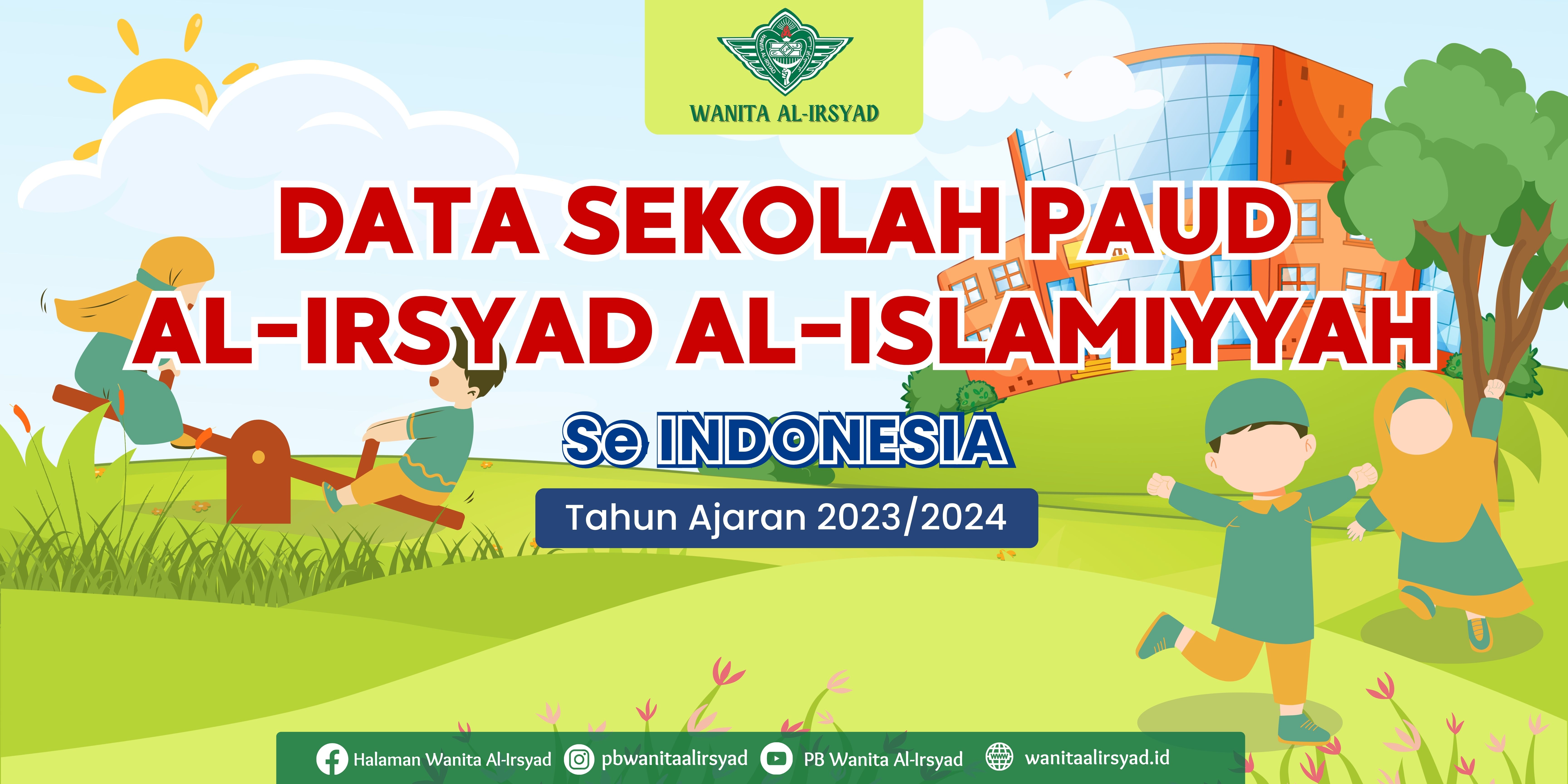 Data Sekolah PAUD AL-IRSYAD Al-ISLAMIYYAH Se INDONESIA Tahun Ajaran 2023/2024