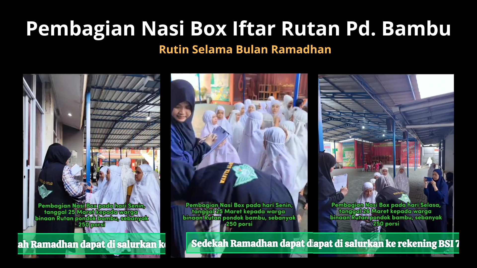 Pembagian Iftar Nasi Box Warga Binaan Rutan Pondok Bambu